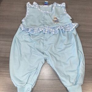 Vintage Baby’s Dream Cute Girls Romper Bunny Easter 3 Months Bow Ruffle